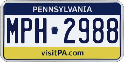 PA license plate MPH2988