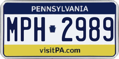 PA license plate MPH2989