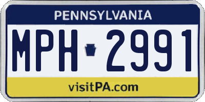 PA license plate MPH2991