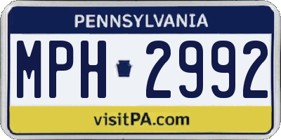 PA license plate MPH2992