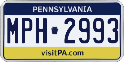 PA license plate MPH2993