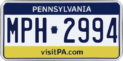 PA license plate MPH2994