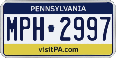 PA license plate MPH2997