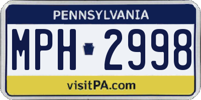 PA license plate MPH2998