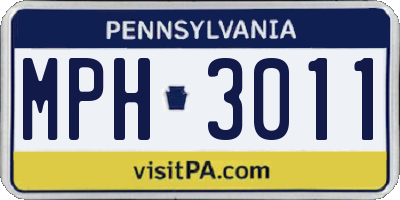 PA license plate MPH3011