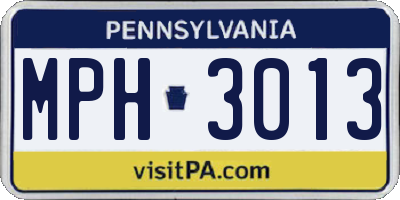 PA license plate MPH3013