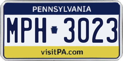 PA license plate MPH3023