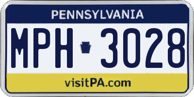 PA license plate MPH3028