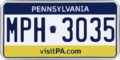 PA license plate MPH3035
