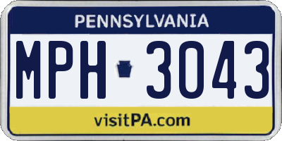 PA license plate MPH3043