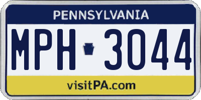 PA license plate MPH3044