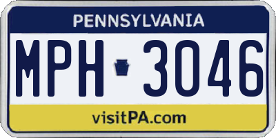 PA license plate MPH3046