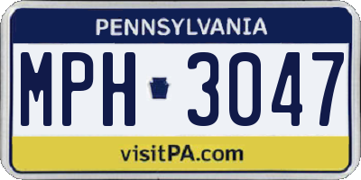 PA license plate MPH3047
