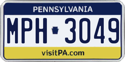 PA license plate MPH3049