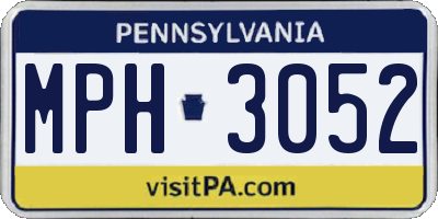 PA license plate MPH3052