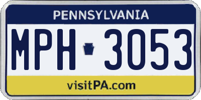 PA license plate MPH3053