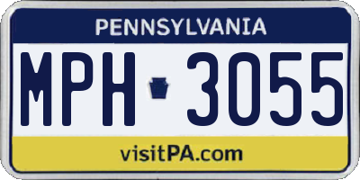 PA license plate MPH3055