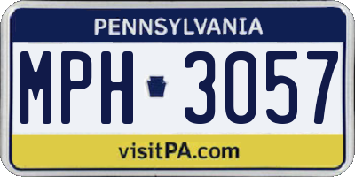 PA license plate MPH3057