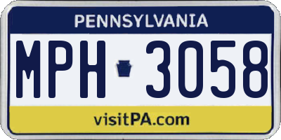 PA license plate MPH3058