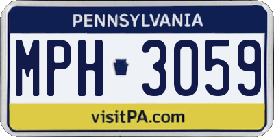 PA license plate MPH3059