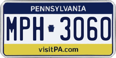 PA license plate MPH3060