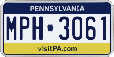 PA license plate MPH3061