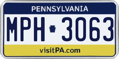 PA license plate MPH3063