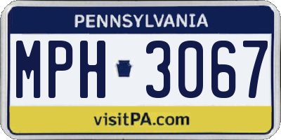 PA license plate MPH3067