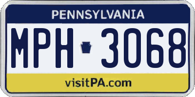 PA license plate MPH3068