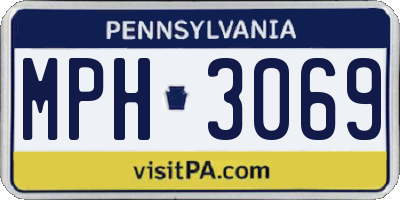 PA license plate MPH3069