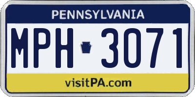 PA license plate MPH3071