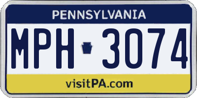 PA license plate MPH3074