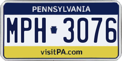 PA license plate MPH3076