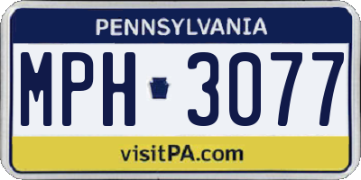 PA license plate MPH3077
