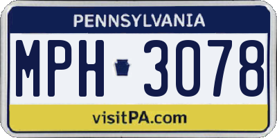 PA license plate MPH3078