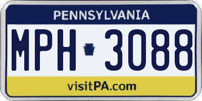 PA license plate MPH3088