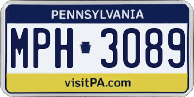 PA license plate MPH3089