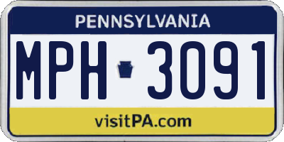 PA license plate MPH3091