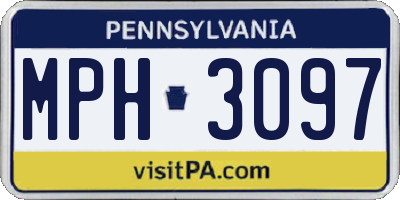 PA license plate MPH3097