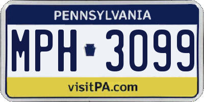 PA license plate MPH3099