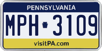 PA license plate MPH3109