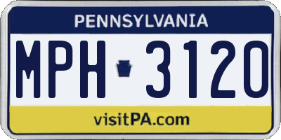 PA license plate MPH3120