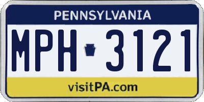 PA license plate MPH3121