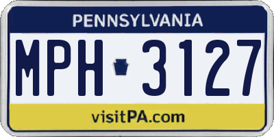 PA license plate MPH3127