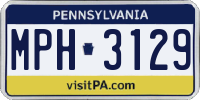 PA license plate MPH3129