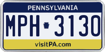 PA license plate MPH3130