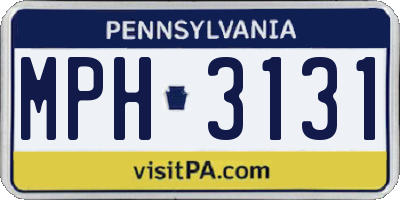 PA license plate MPH3131