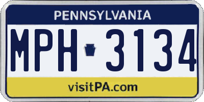 PA license plate MPH3134