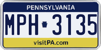 PA license plate MPH3135