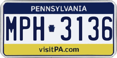 PA license plate MPH3136